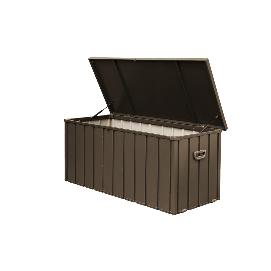 120 Gallon Lockable Outdoor Deck Box – Waterproof Patio Storage for Cushions & Garden Tools, Dark Brown
