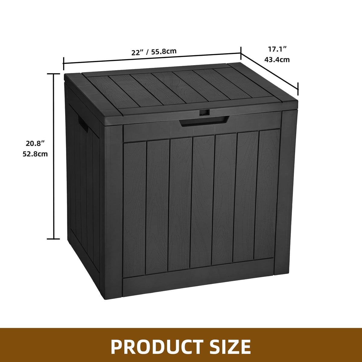 30 Gallon Lockable Resin Deck Box – Black – view 5