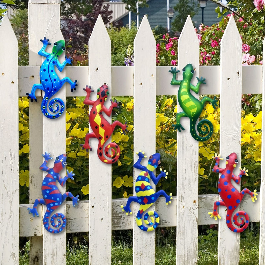 Metal Gecko Wall Art – Hanging Lizard Sculpture for Fence, Door & Patio – photo 9