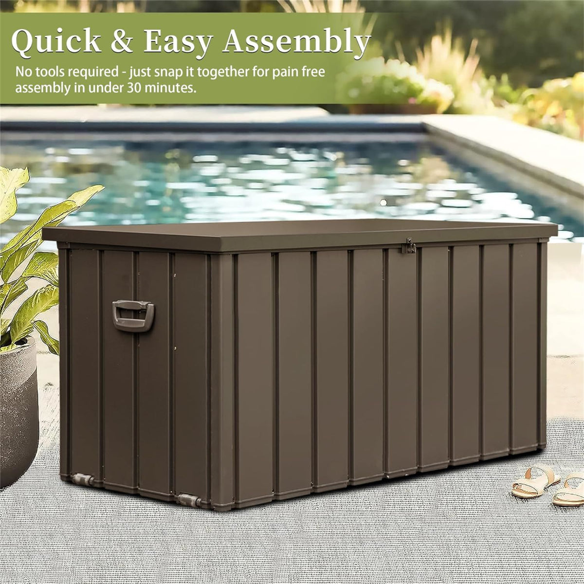 120 Gallon Lockable Outdoor Deck Box – view 6