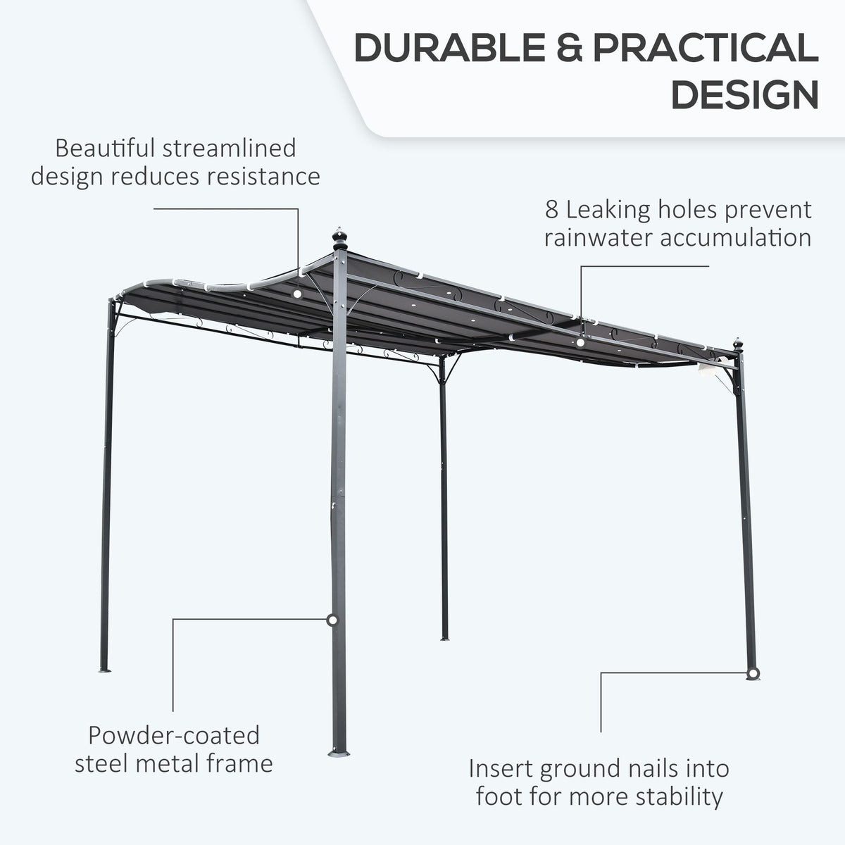 10 x 10 ft Gray Patio Gazebo Canopy – view 4