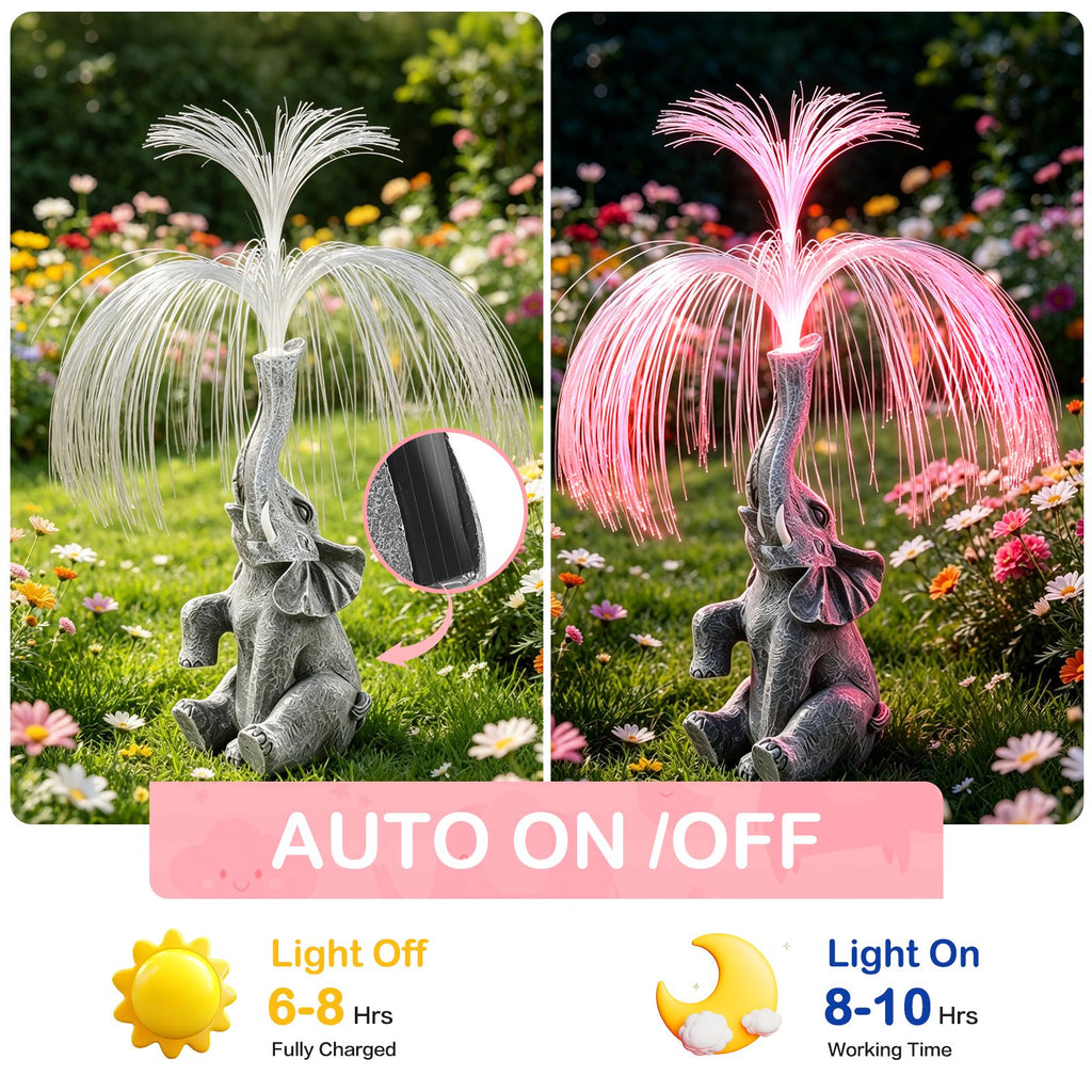 Solar Elephant Statue Light – view 2