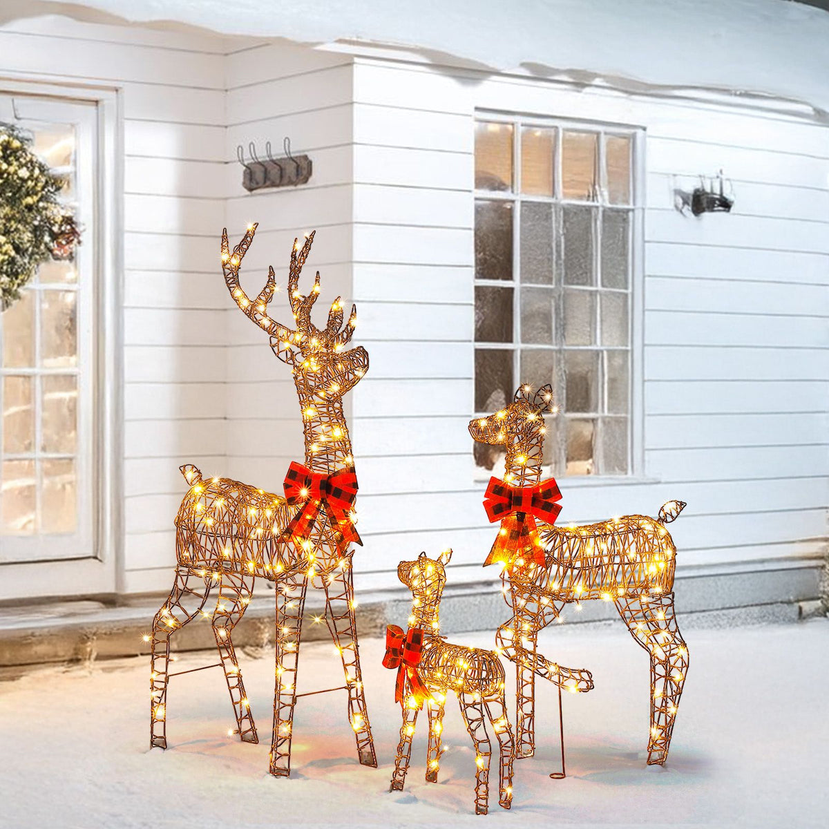 3-Piece Lighted Christmas Reindeer Family Set – view 8