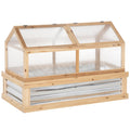 Wooden Cold Frame Raised Garden Bed with Greenhouse Top – 48" x 24" x 32"