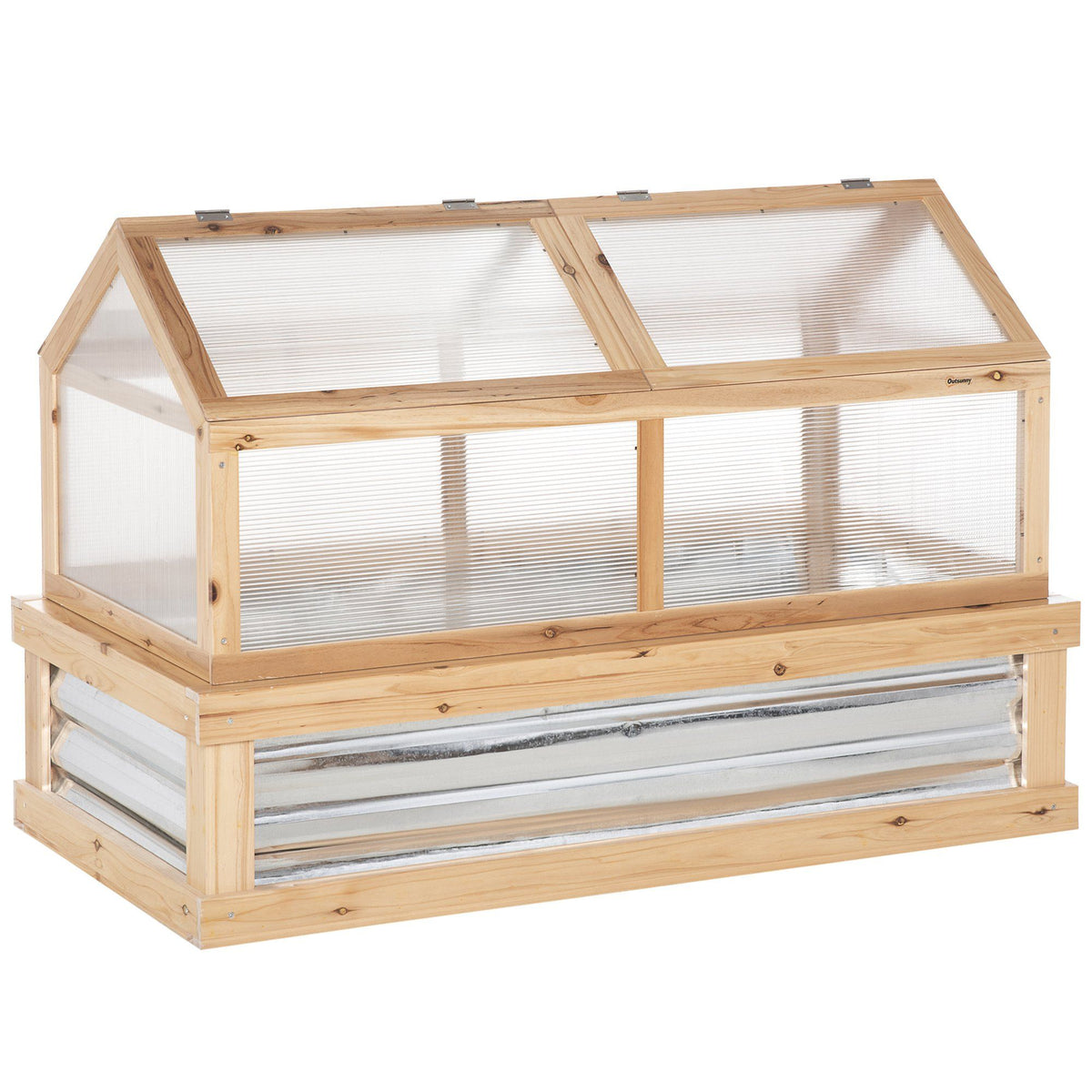 Wooden Cold Frame Raised Garden Bed with Greenhouse Top – 48" x 24" x 32"
