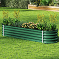 Tall Modular Metal Raised Garden Bed – 8 x 2 ft, 17" High, Green