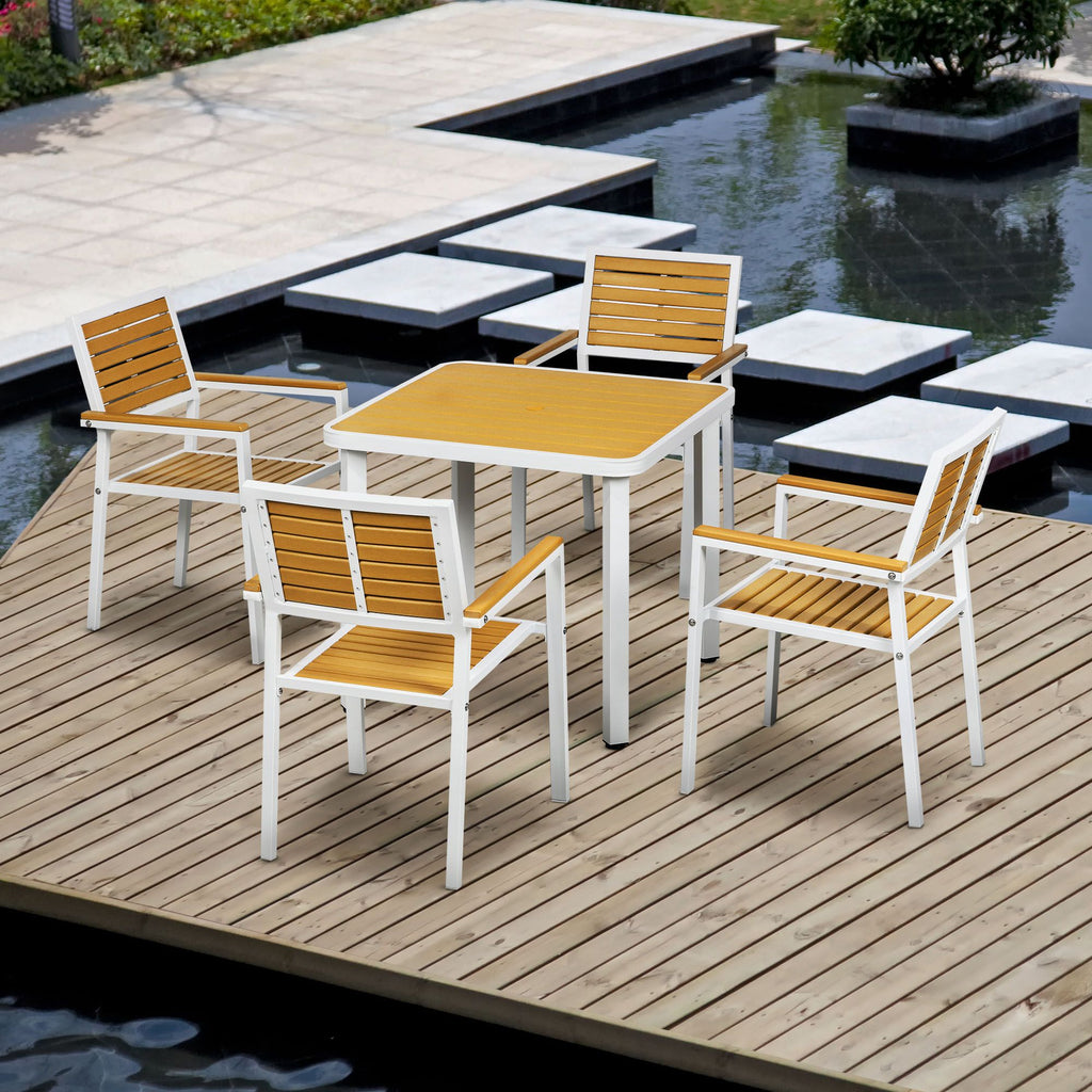 5-Piece Aluminum Patio Dining Set – Yellow – view 2