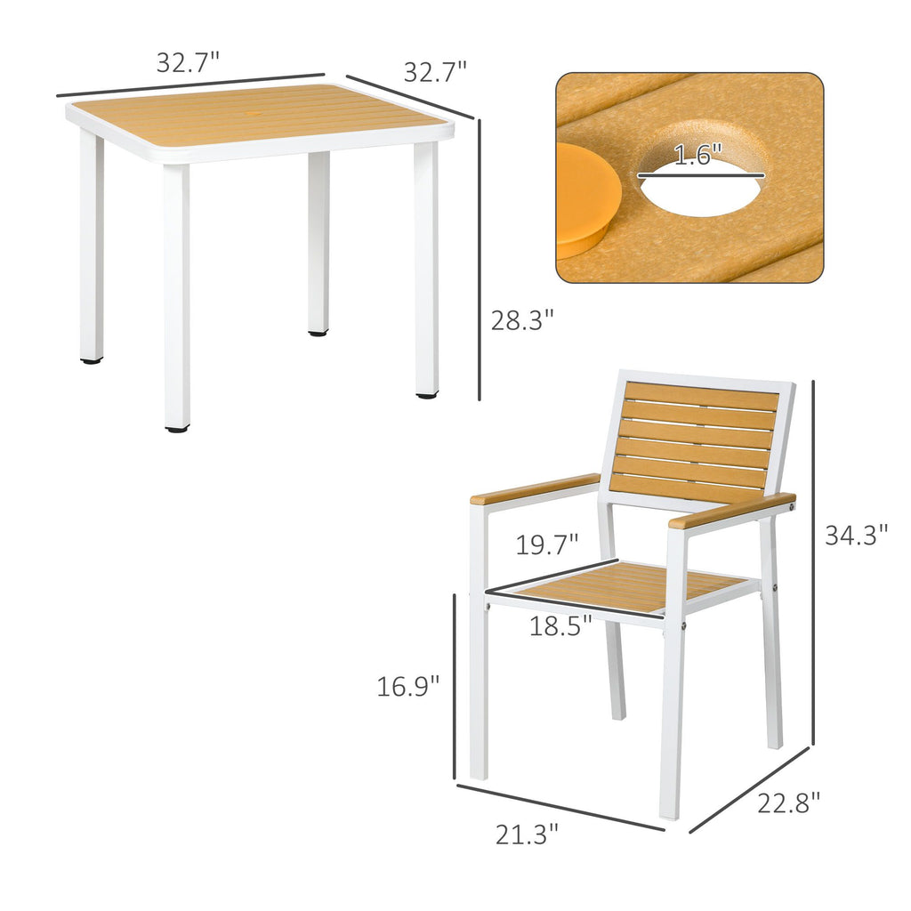 5-Piece Aluminum Patio Dining Set – Yellow – view 3