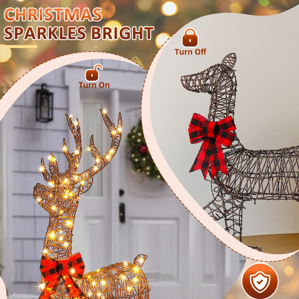 3-Piece Lighted Christmas Reindeer Family Set – view 11