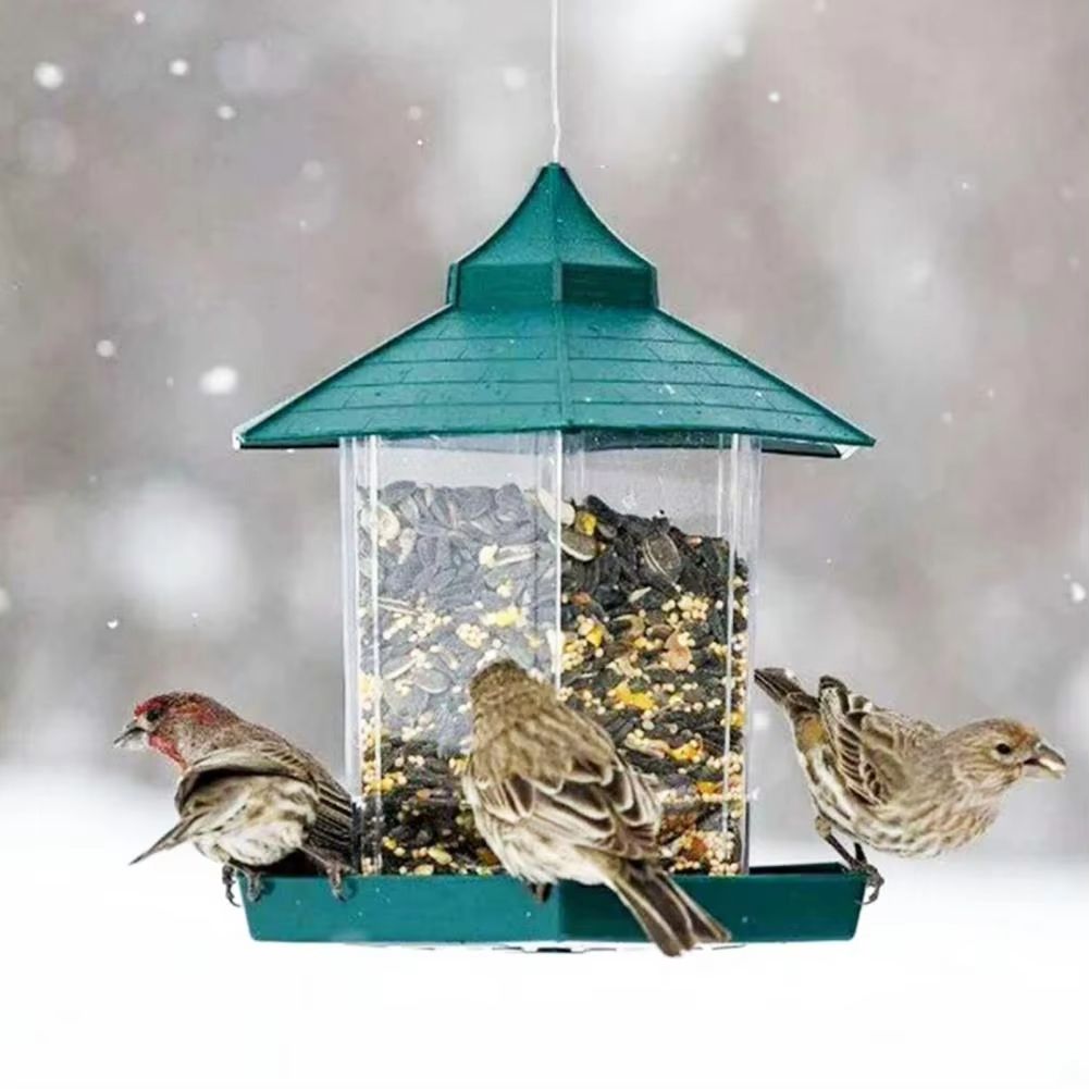 Hanging Gazebo Bird Feeder – 6 Feeding Ports, Large Seed Capacity, Weatherproof – photo 12