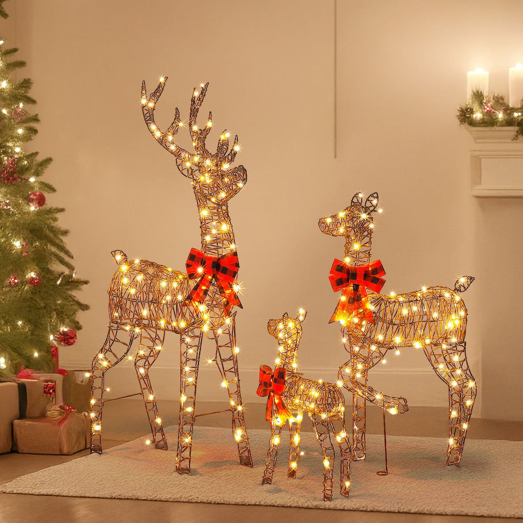 3-Piece Lighted Christmas Reindeer Family Set – view 9