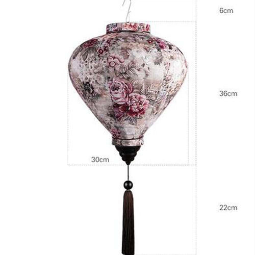 12" Gray Rose Chinese Cloth Lantern – Hanging Decoration for Garden & Parties – photo 2