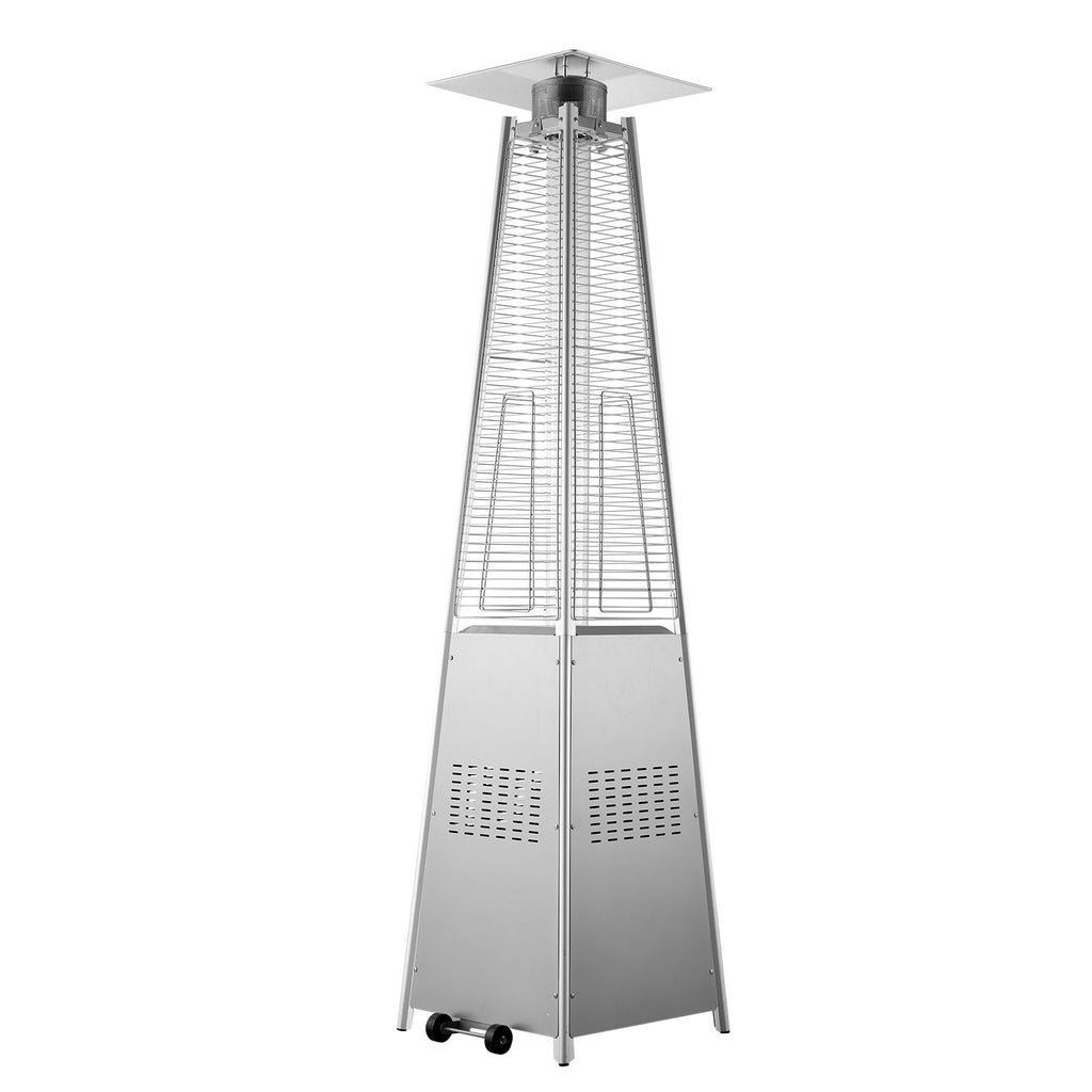 48,000 BTU Pyramid Propane Patio Heater with Wheels – Glass Tube Flame – photo 12