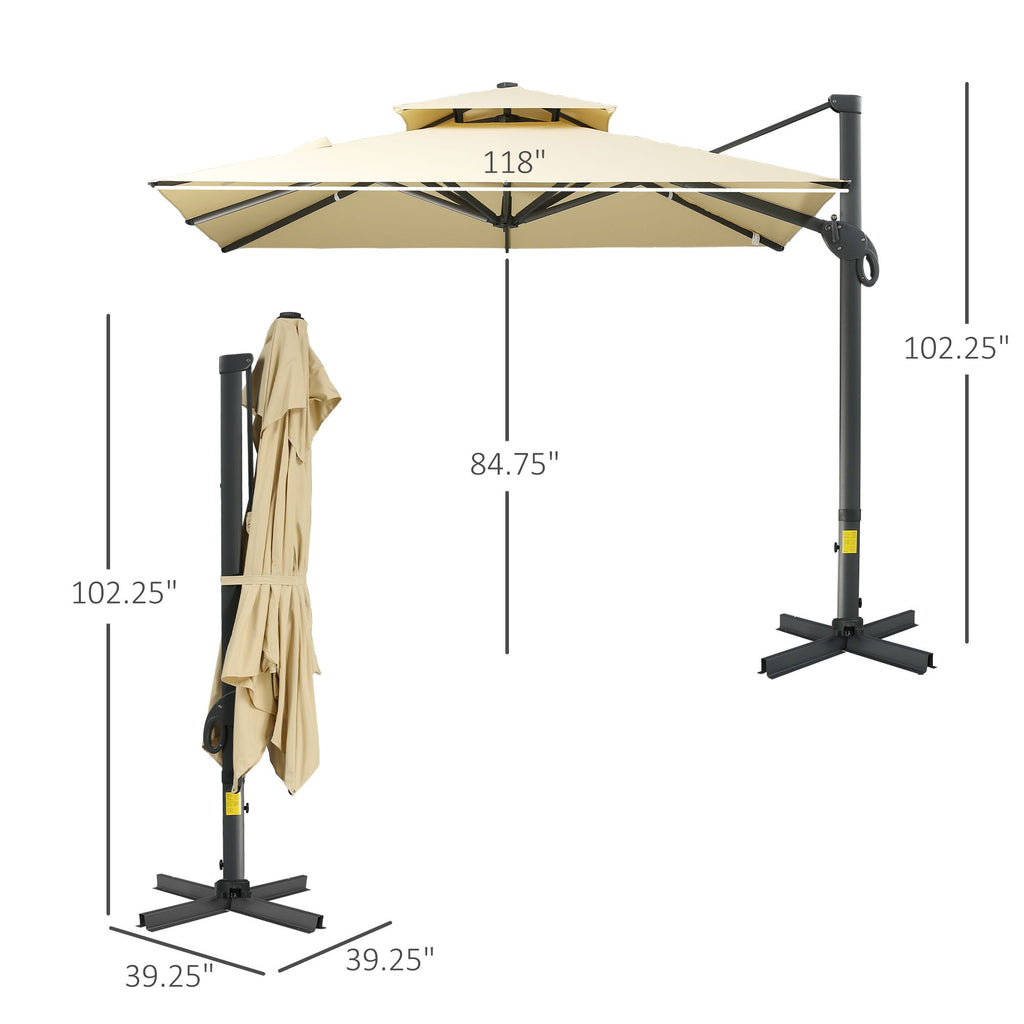 10 ft Offset Cantilever Patio Umbrella with Crank – view 3