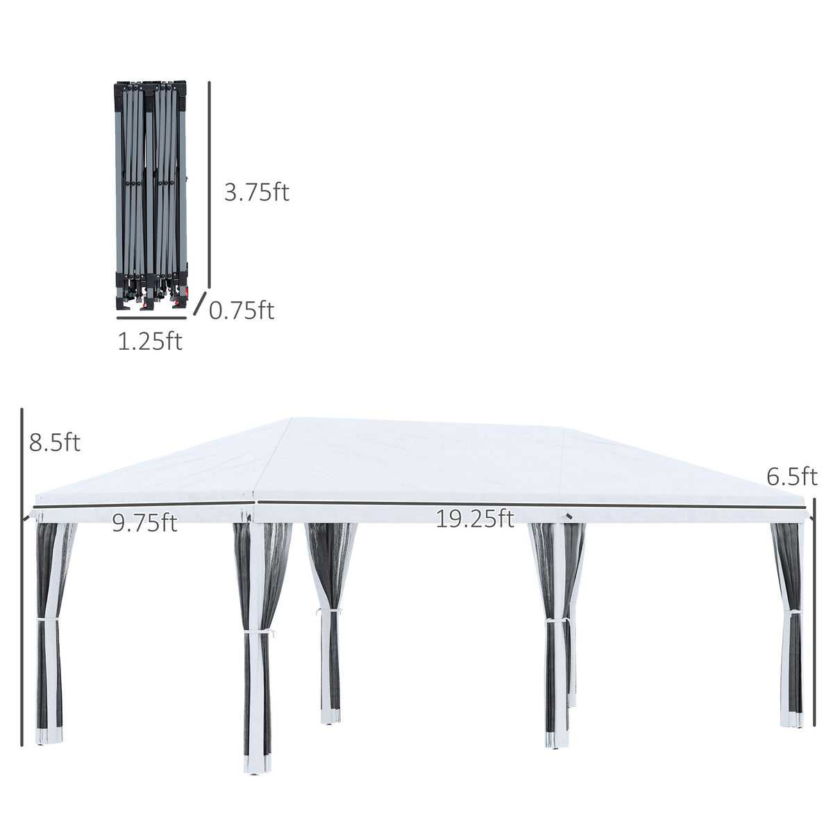 10 x 20 ft Pop-Up Canopy Event Tent with Sidewalls – view 3