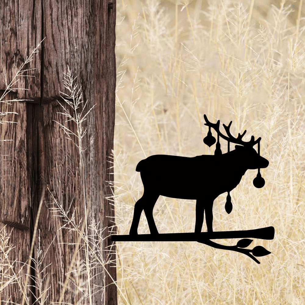 Whimsical Iron Elk Sculpture – Garden & Patio Statue – photo 2