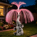 Solar Elephant Statue Light – Glowing Fiber Optic Fountain Garden Decor, No Water Needed