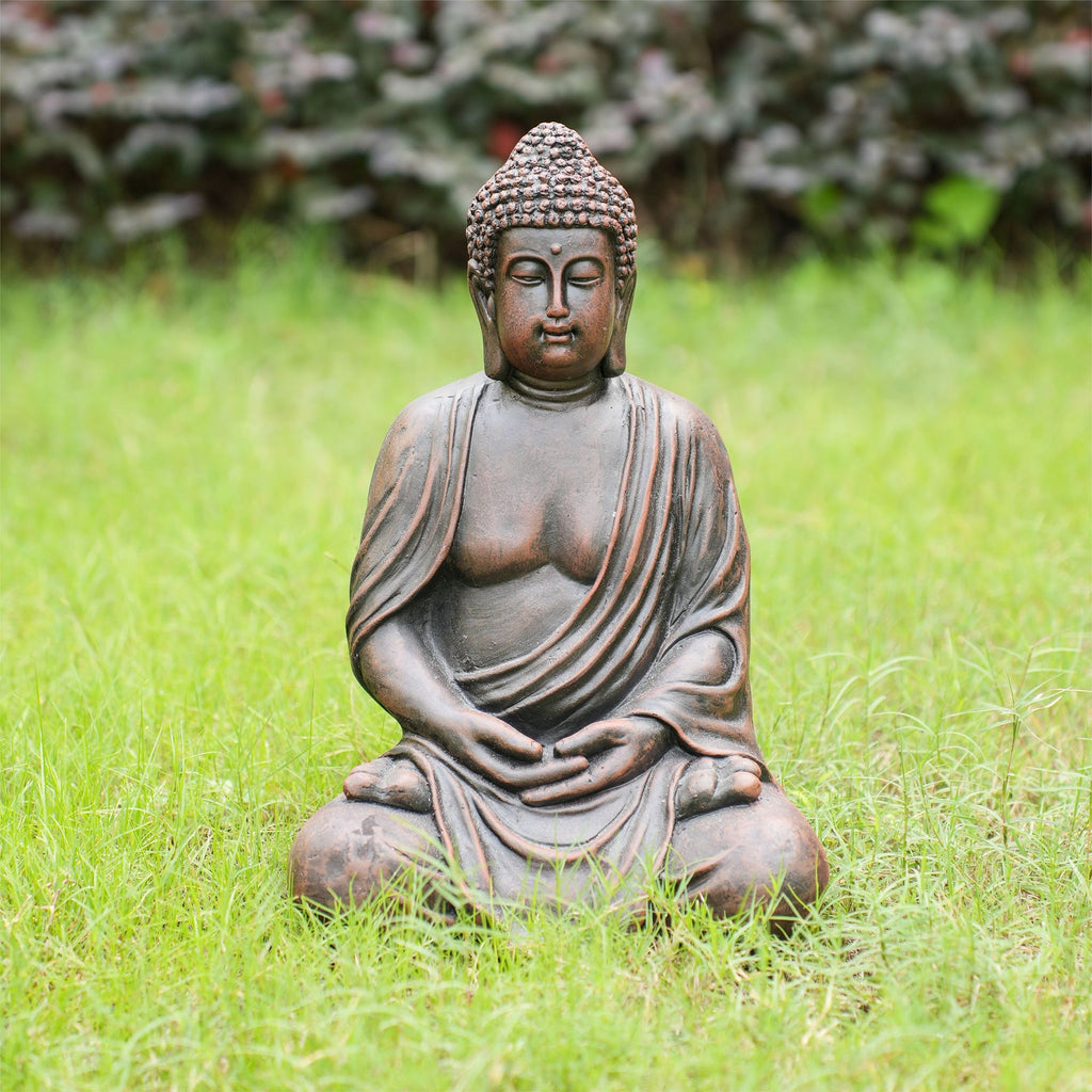Meditating Buddha Garden Statue, 15" – view 8