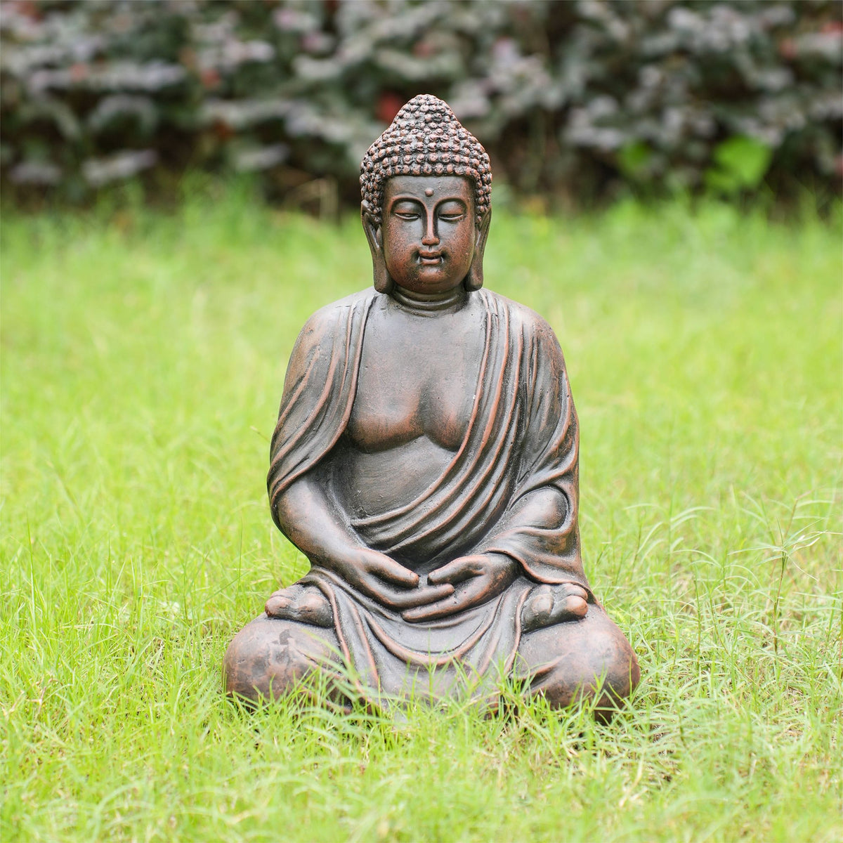 Meditating Buddha Garden Statue, 15" – view 8