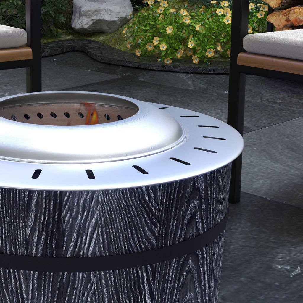 Smokeless Portable Fire Pit with Mat – Black – view 7
