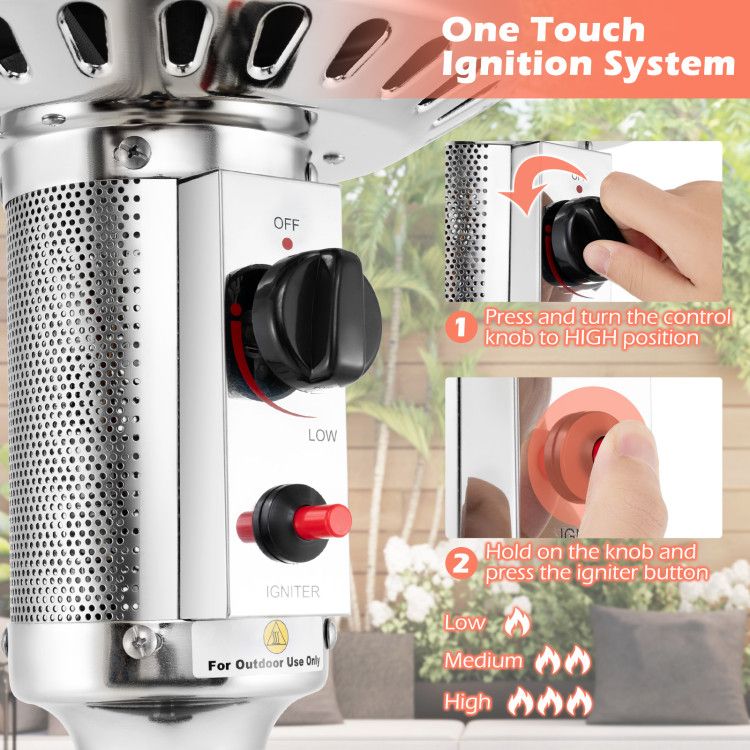 50,000 BTU Propane Patio Heater with Drink Table – view 10