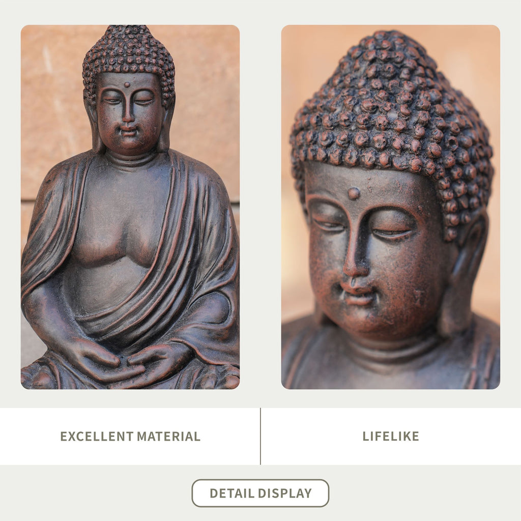 Meditating Buddha Garden Statue, 15" – view 3