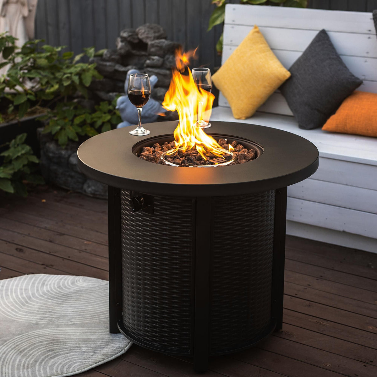 30" Round Propane Fire Pit Table – 40,000 BTU – view 3