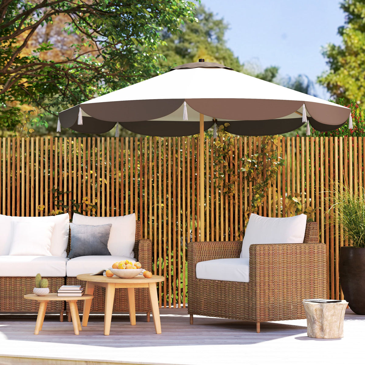 9 ft Patio Market Umbrella – UPF 50+, 8 Ribs – view 9