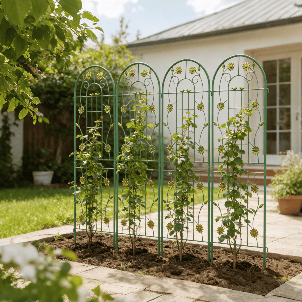 Metal Garden Trellis, 2-Pack – 71" x 19.7" Rustproof Climbing Plant Support – photo 6