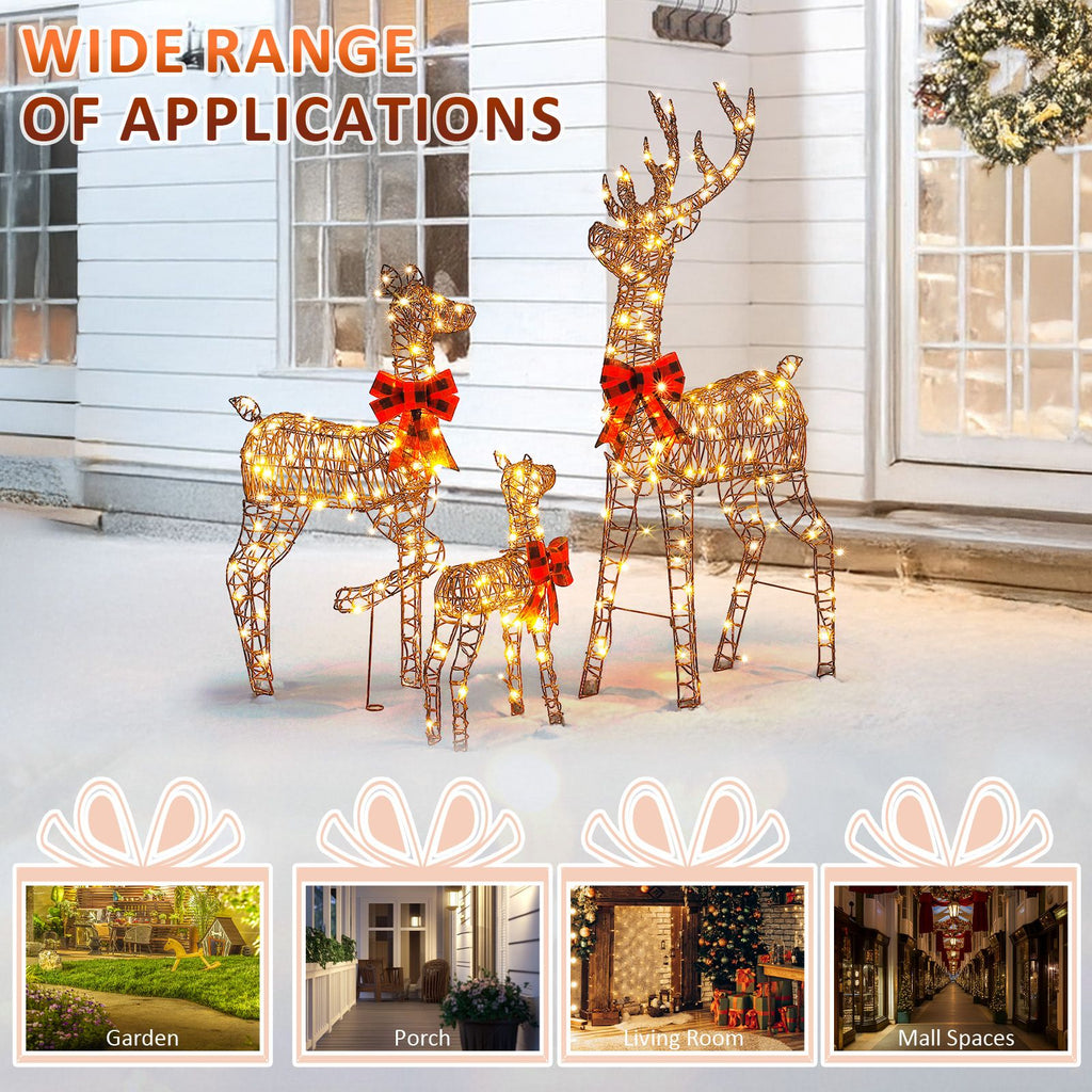 3-Piece Lighted Christmas Reindeer Family Set – view 4