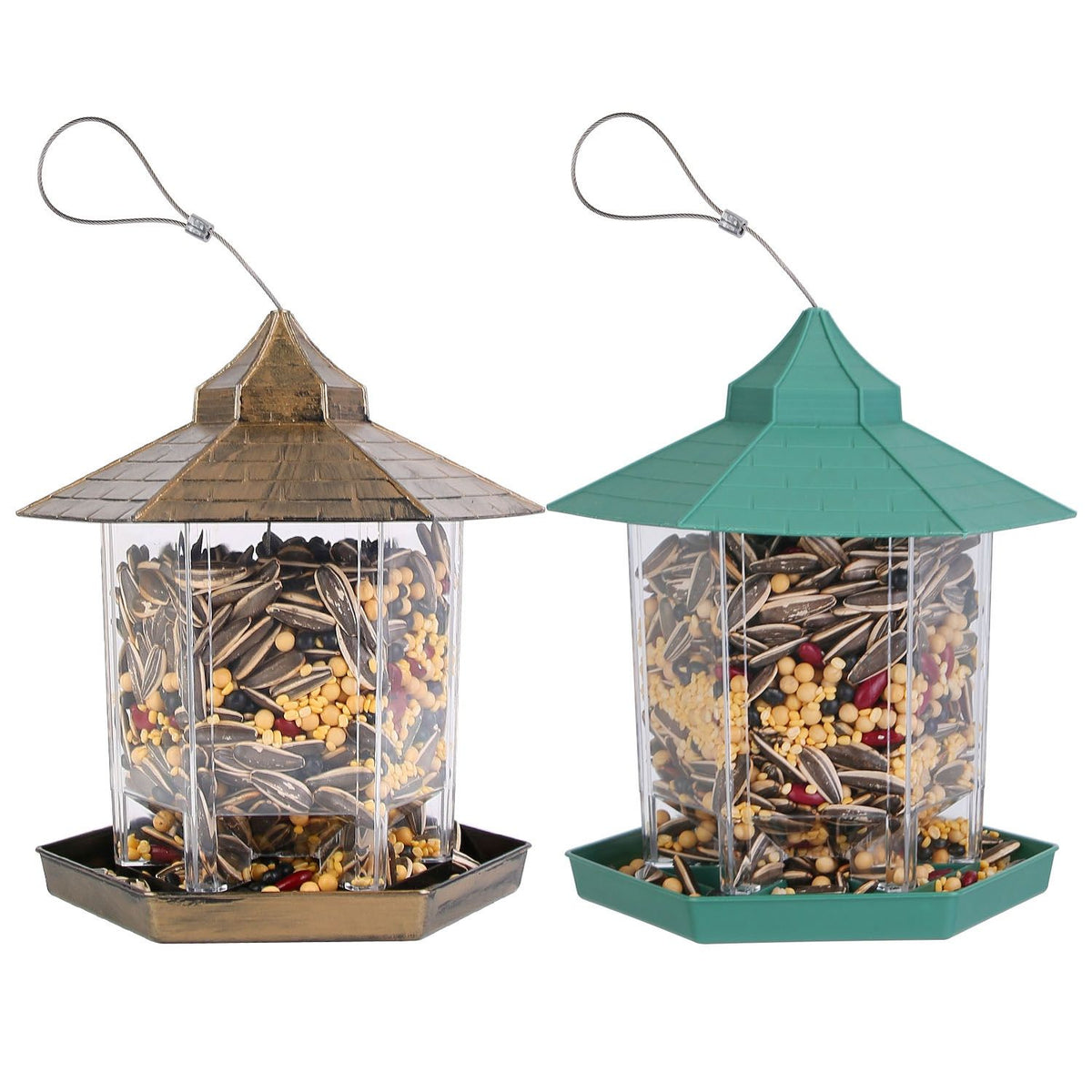 Hanging Gazebo Bird Feeder – 6 Feeding Ports, Large Seed Capacity, Weatherproof – photo 14