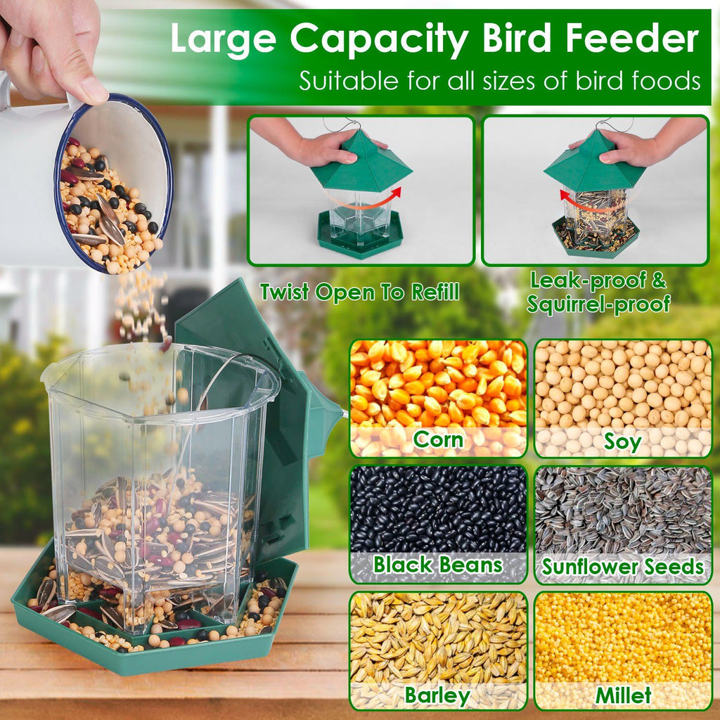 Hanging Gazebo Bird Feeder – 6 Feeding Ports, Large Seed Capacity, Weatherproof – photo 9