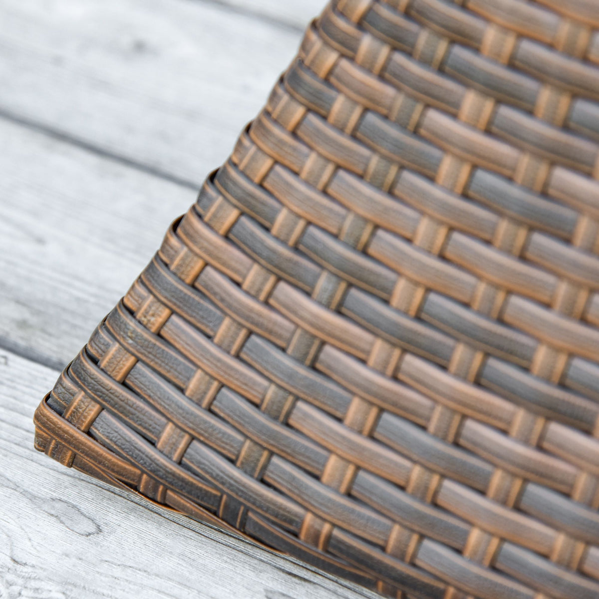 2-Tier Wicker Patio Side Table with Umbrella Hole – view 9