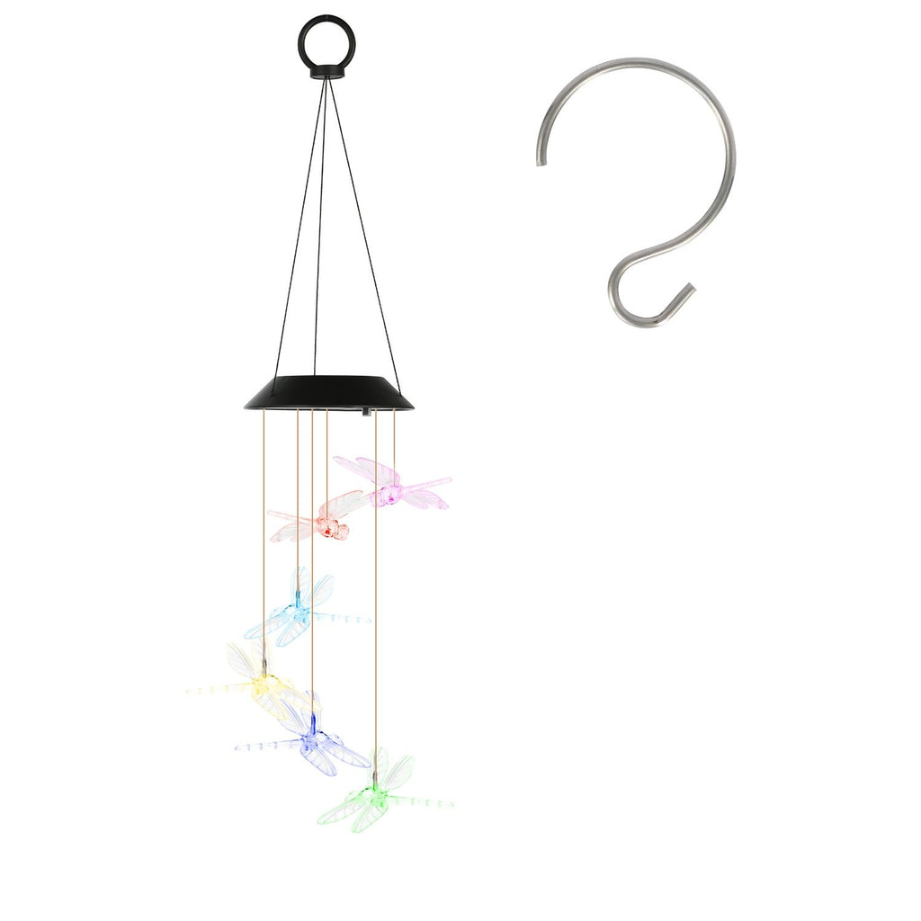 Solar Dragonfly Wind Chimes, 2-Pack – 7-Color Changing LED, IPX4 Waterproof – photo 3