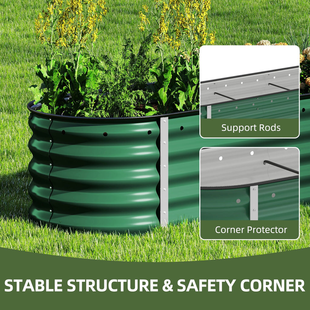 Tall Modular Metal Raised Garden Bed – 8 x 2 ft, 17" High, Green – photo 2