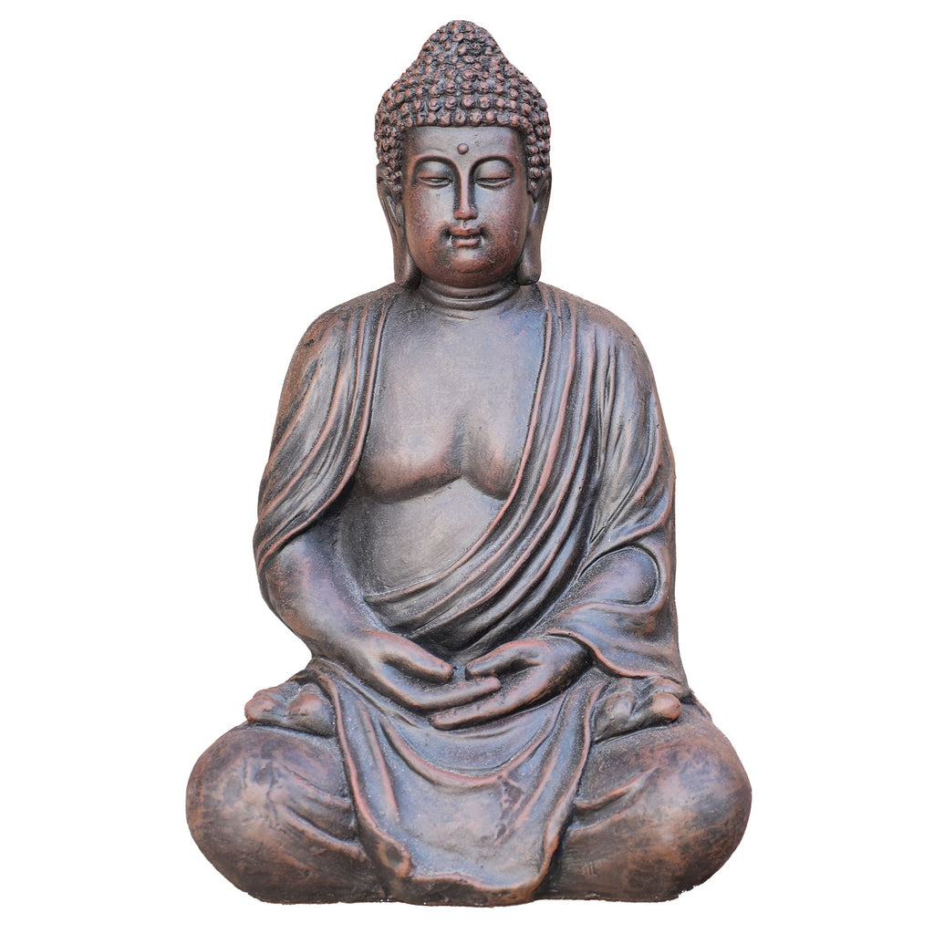 Meditating Buddha Garden Statue, 15" – Bronze-Look Zen Sculpture for Indoor or Outdoor