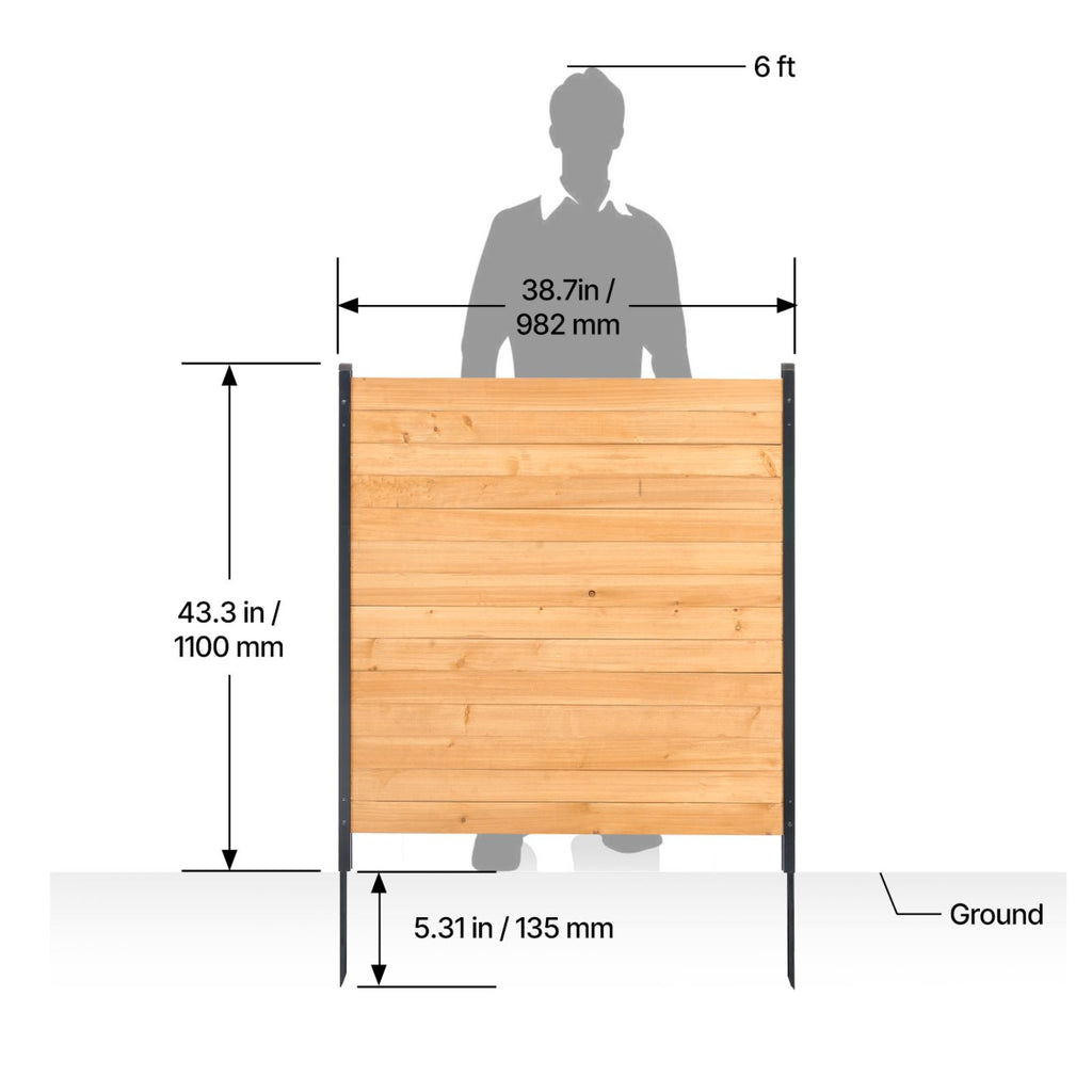 2-Panel Solid Wood AC Privacy Screen – 38" x 42" Equipment & Trash Can Hider – photo 8
