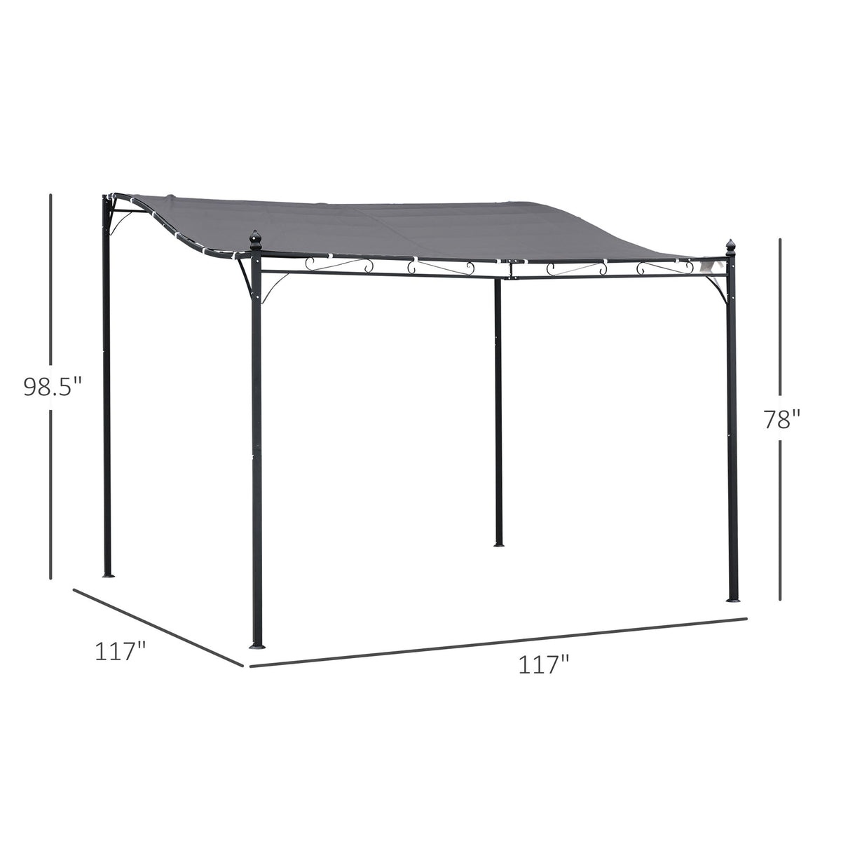 10 x 10 ft Gray Patio Gazebo Canopy – view 3