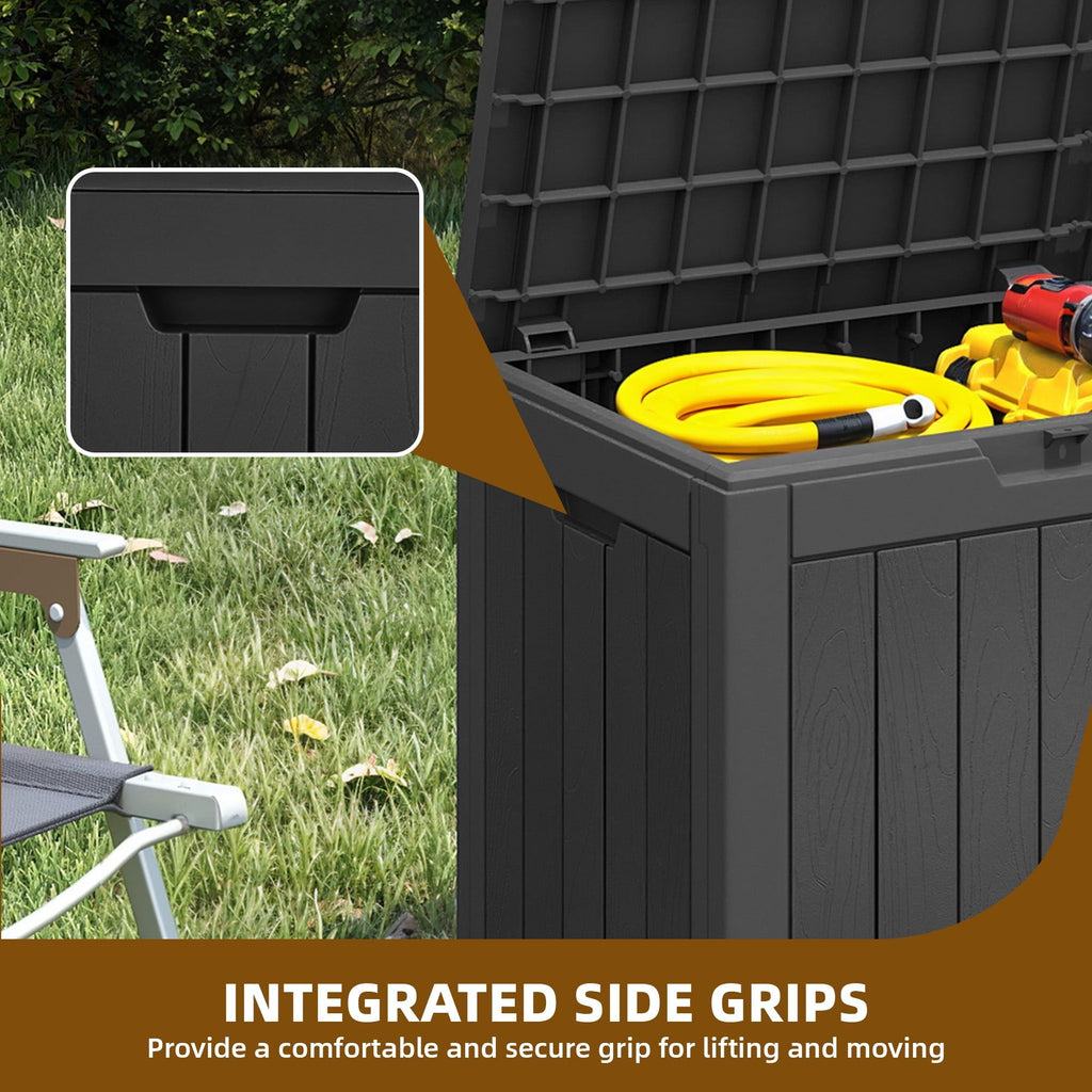 30 Gallon Lockable Resin Deck Box – Black – view 3