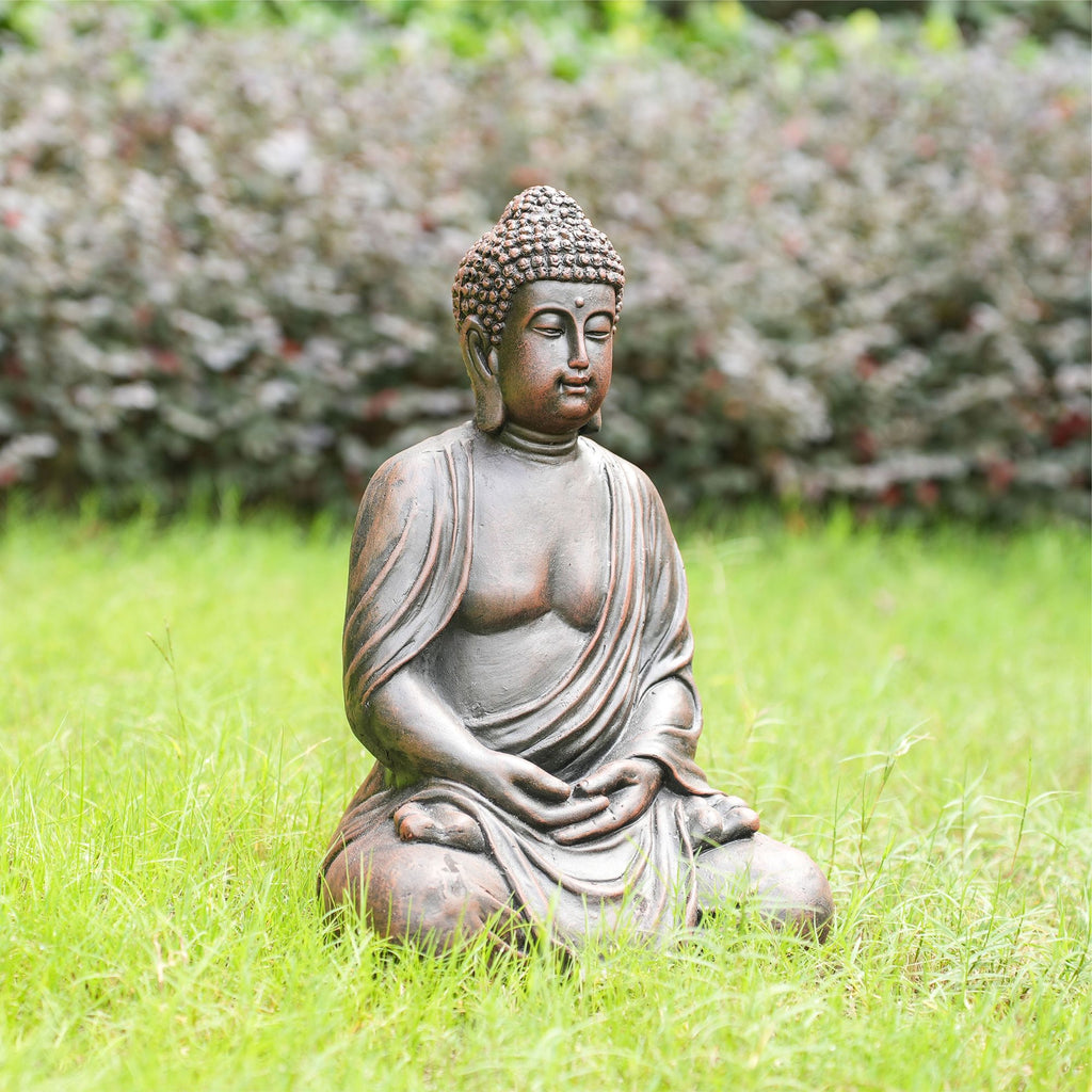 Meditating Buddha Garden Statue, 15" – view 7