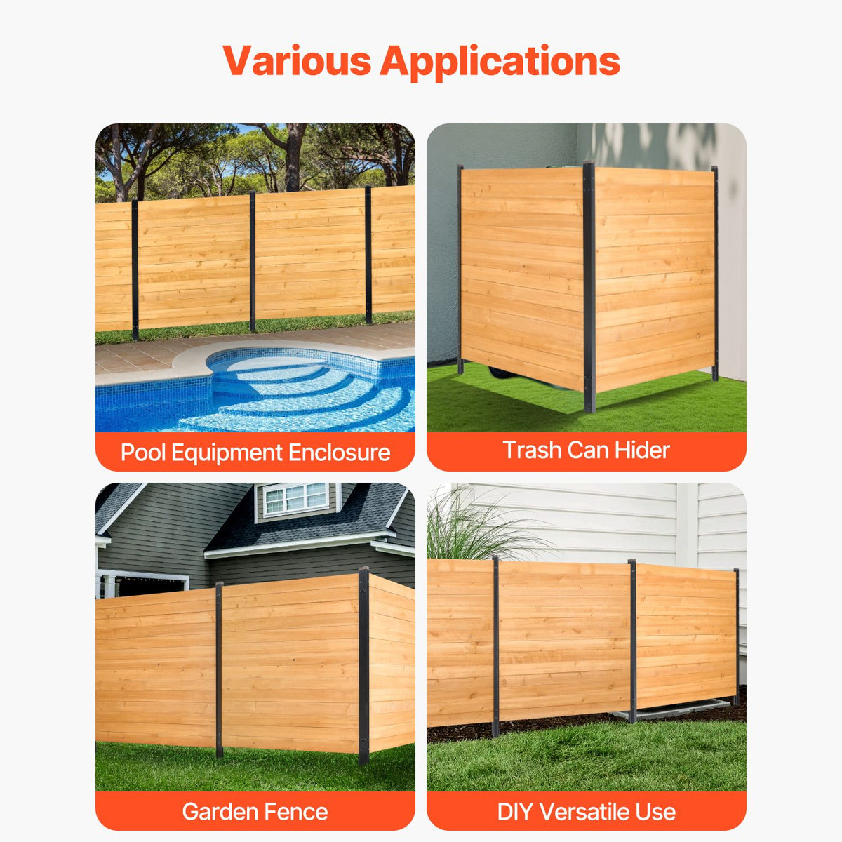 2-Panel Solid Wood AC Privacy Screen – 38" x 42" Equipment & Trash Can Hider – photo 6