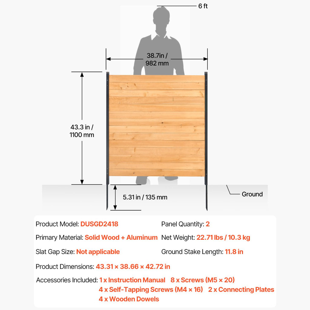 2-Panel Solid Wood AC Privacy Screen – 38" x 42" Equipment & Trash Can Hider – photo 7