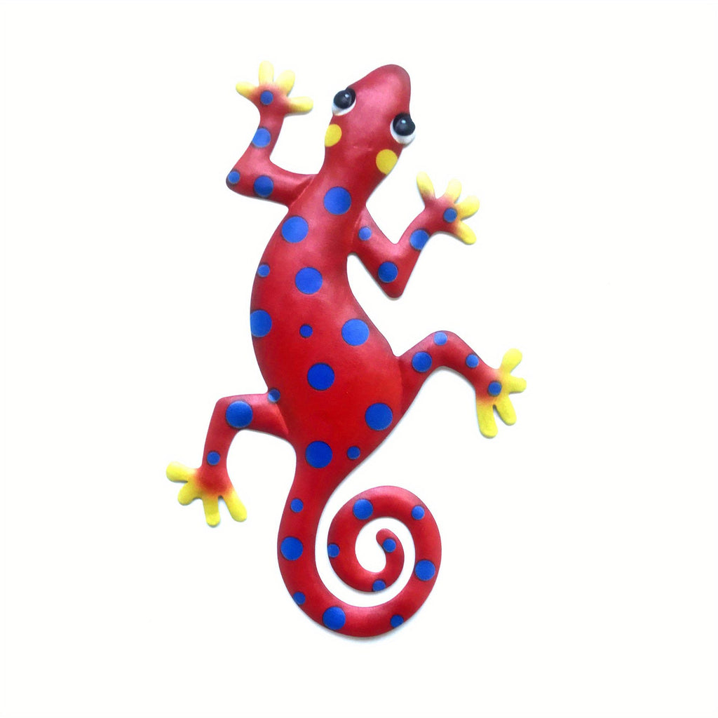 Metal Gecko Wall Art – Hanging Lizard Sculpture for Fence, Door & Patio