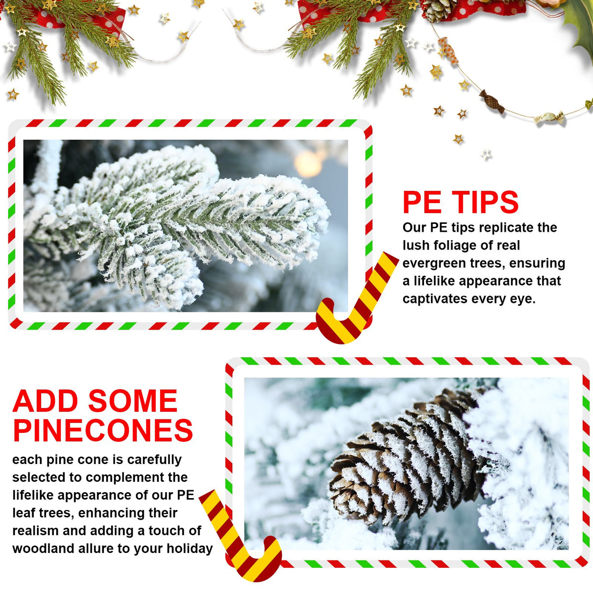 4.5 ft Pre-Lit Snow Flocked Potted Porch Tree – view 6