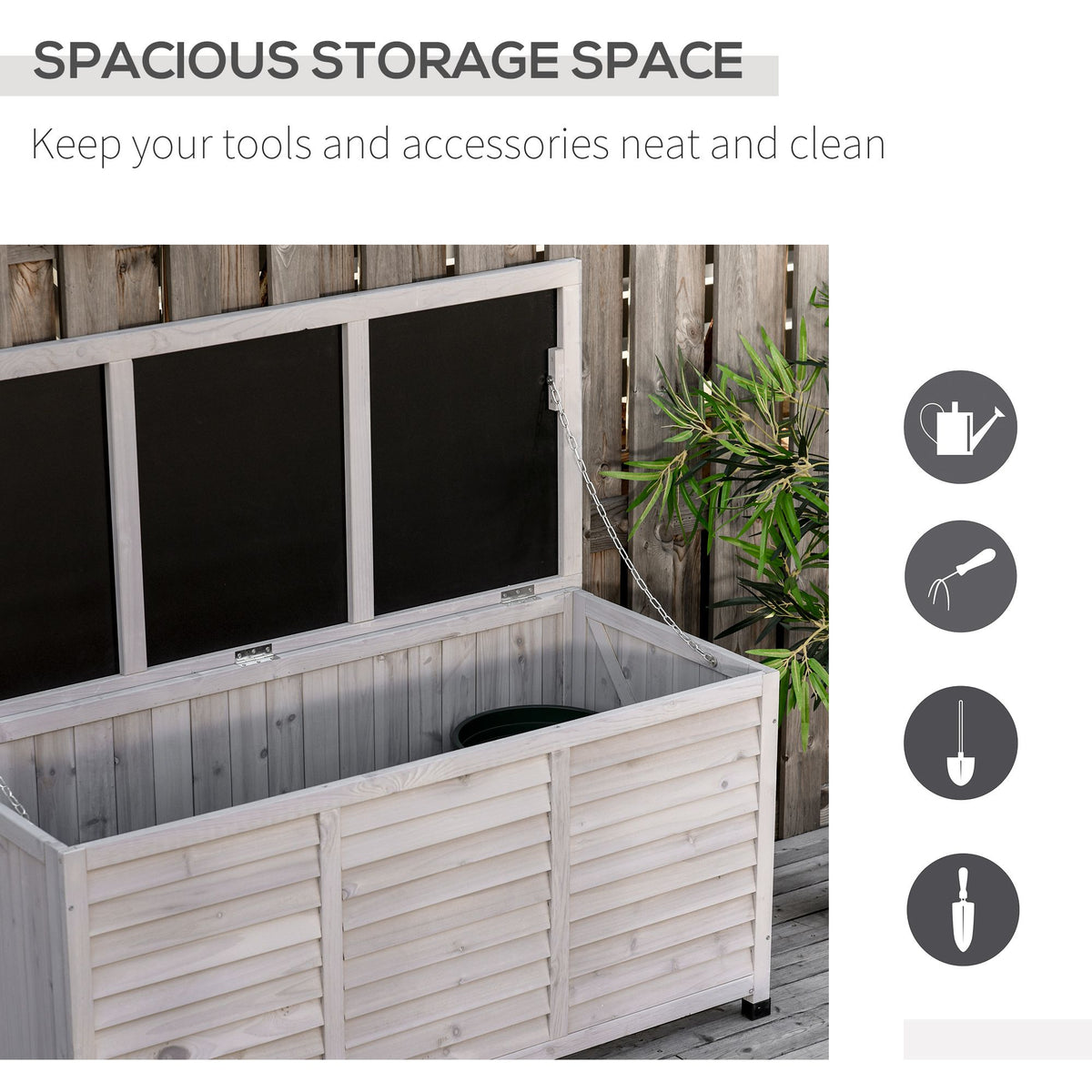 75 Gallon Wooden Deck Storage Box – view 6