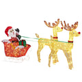 Lighted Reindeer Pulling Sleigh Christmas Yard Decoration