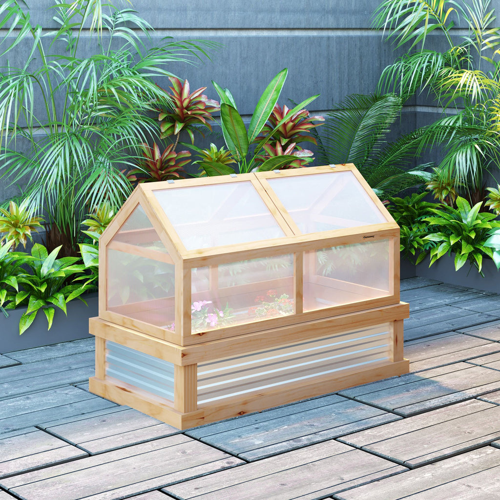 Wooden Cold Frame Raised Garden Bed with Greenhouse Top – 48" x 24" x 32" – photo 10