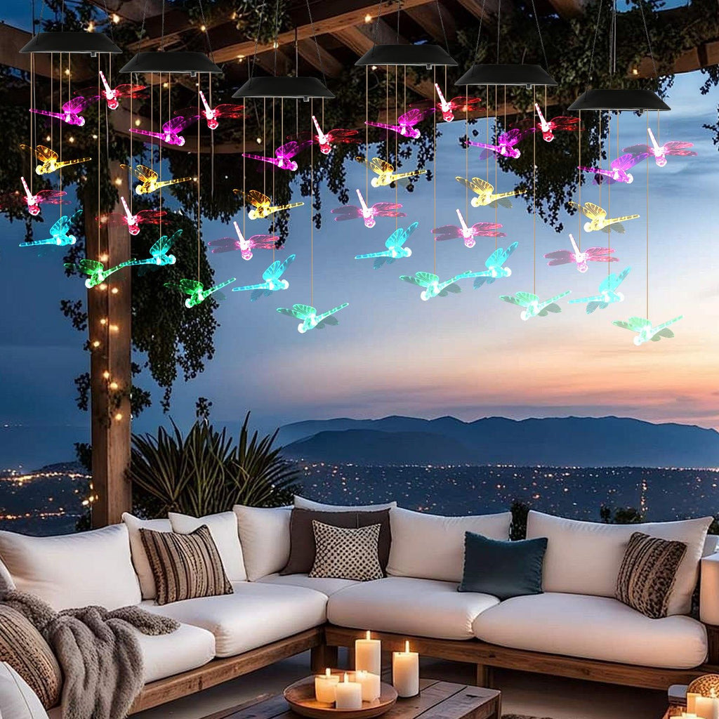Solar Dragonfly Wind Chimes, 2-Pack – 7-Color Changing LED, IPX4 Waterproof – photo 8