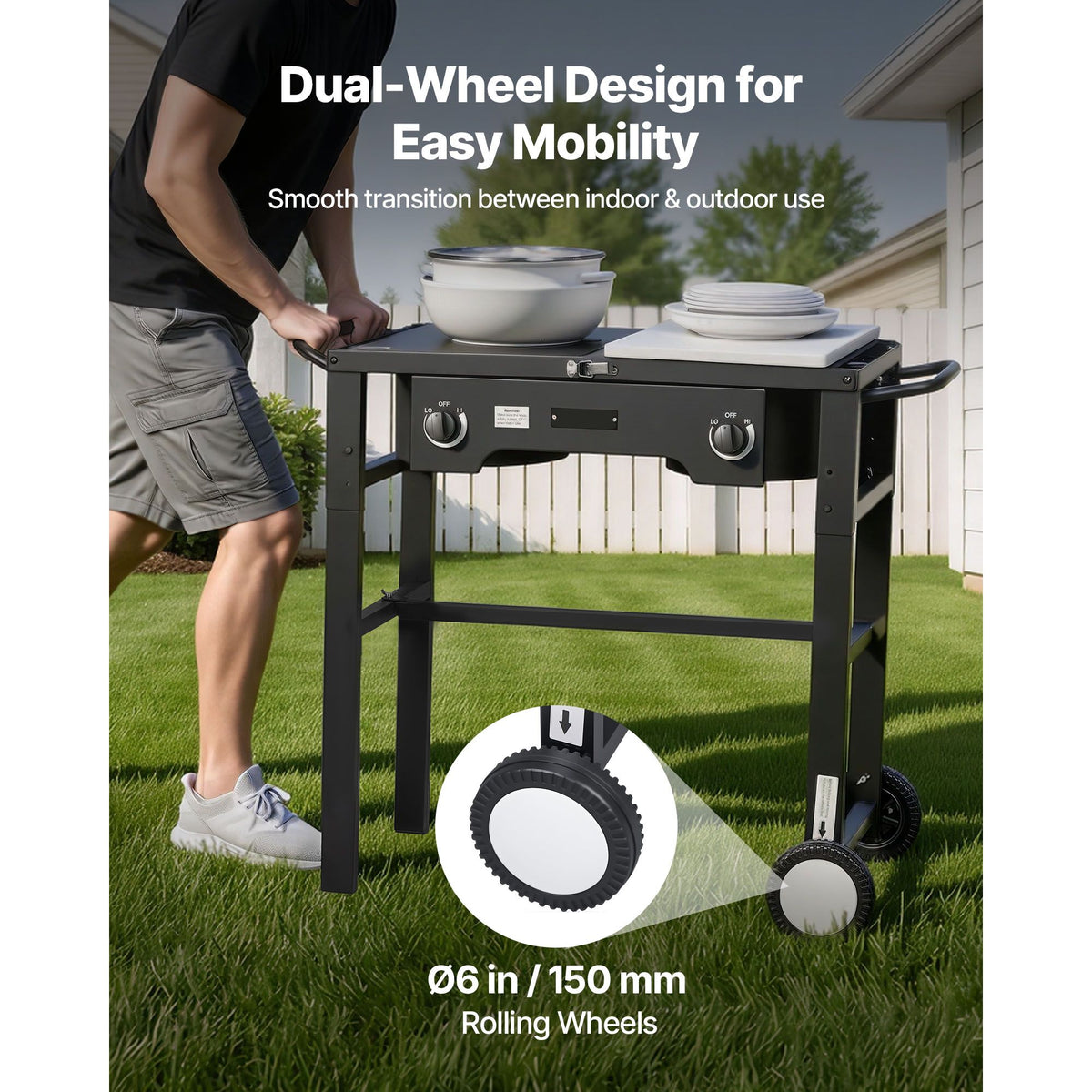 2-Burner Outdoor Propane Gas Stove – 150,000 BTU – view 3