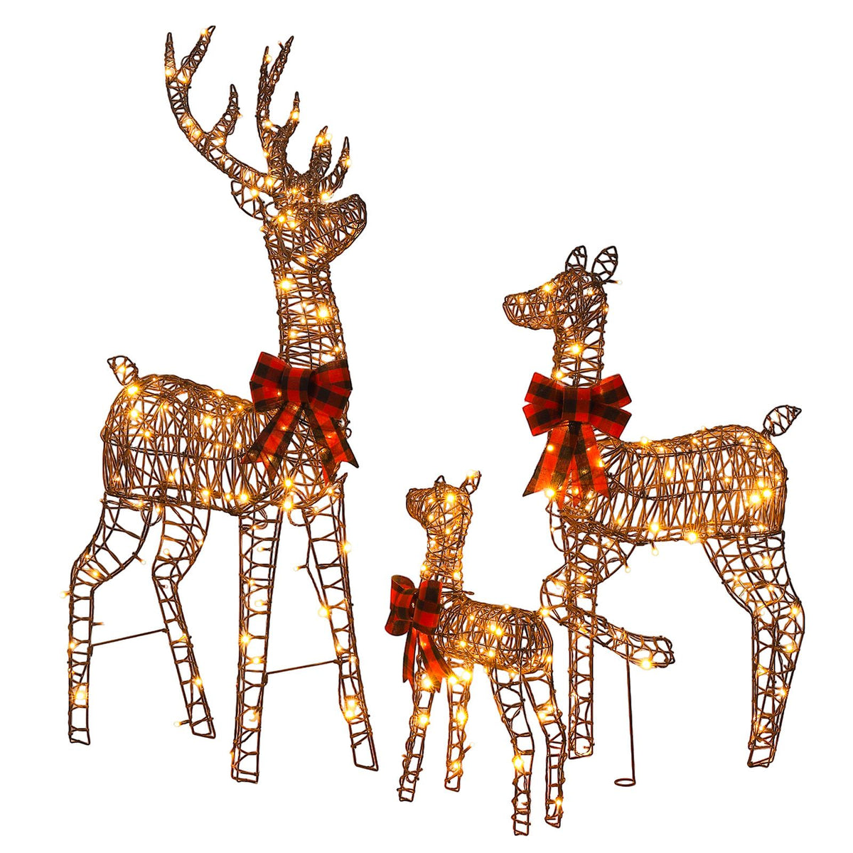3-Piece Lighted Christmas Reindeer Family Set